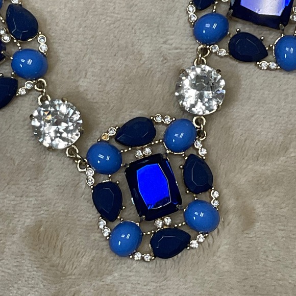Talbot Blue Rhinestone Statement Necklace - Picture 3 of 5
